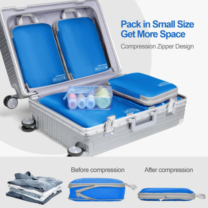 Compression Packing Cubes for Travel Women - Lightweight Luggage Organizers Bag Packing Cubes for Carry on Suitcases