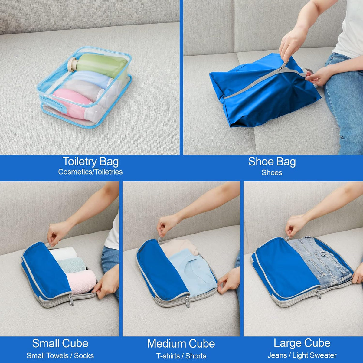 Compression Packing Cubes for Travel Women - Lightweight Luggage Organizers Bag Packing Cubes for Carry on Suitcases