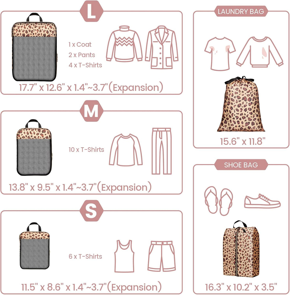 Compression Packing Cubes for Travel Women - Lightweight Luggage Organizers Bag Packing Cubes for Carry on Suitcases