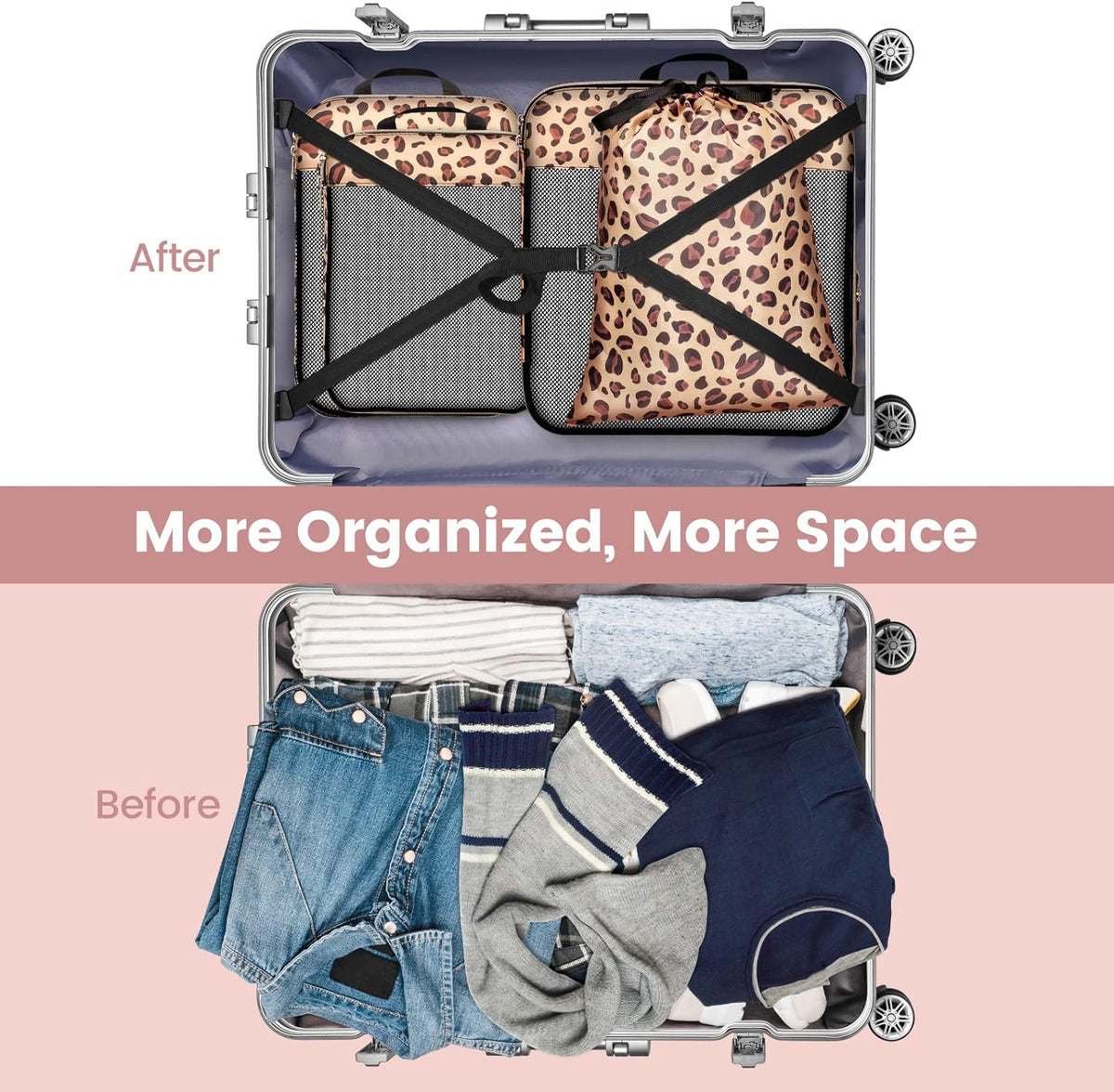 Compression Packing Cubes for Travel Women - Lightweight Luggage Organizers Bag Packing Cubes for Carry on Suitcases