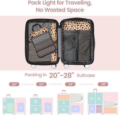 Compression Packing Cubes for Travel Women - Lightweight Luggage Organizers Bag Packing Cubes for Carry on Suitcases