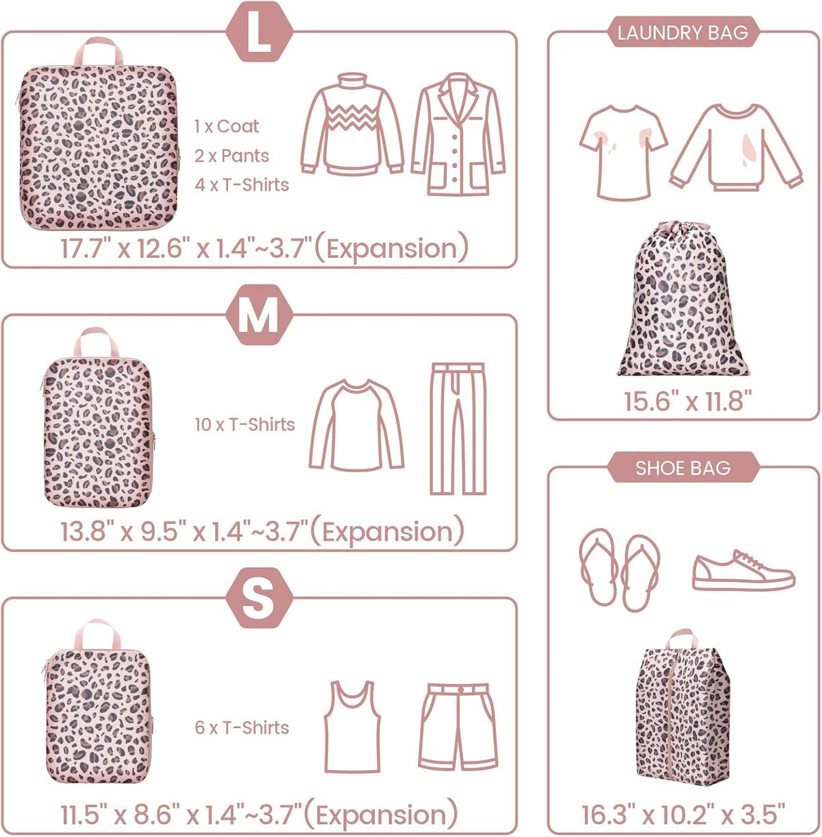 Compression Packing Cubes for Travel Women - Lightweight Luggage Organizers Bag Packing Cubes for Carry on Suitcases
