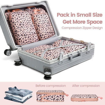 Compression Packing Cubes for Travel Women - Lightweight Luggage Organizers Bag Packing Cubes for Carry on Suitcases
