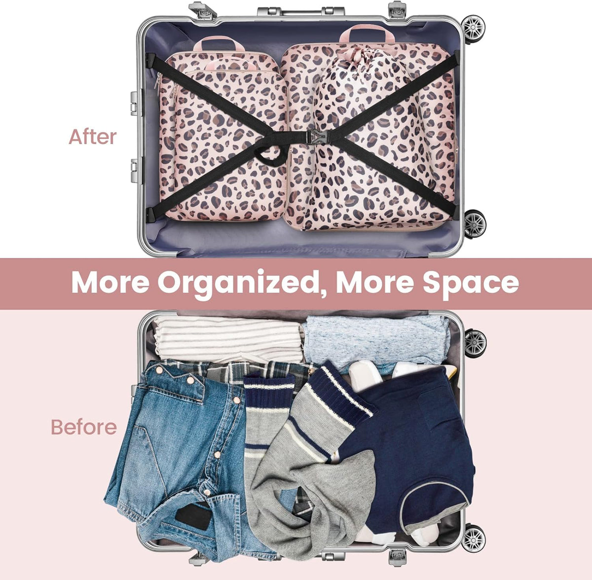 Compression Packing Cubes for Travel Women - Lightweight Luggage Organizers Bag Packing Cubes for Carry on Suitcases