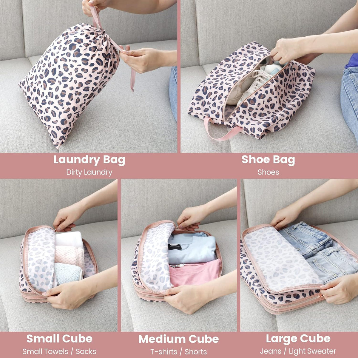 Compression Packing Cubes for Travel Women - Lightweight Luggage Organizers Bag Packing Cubes for Carry on Suitcases