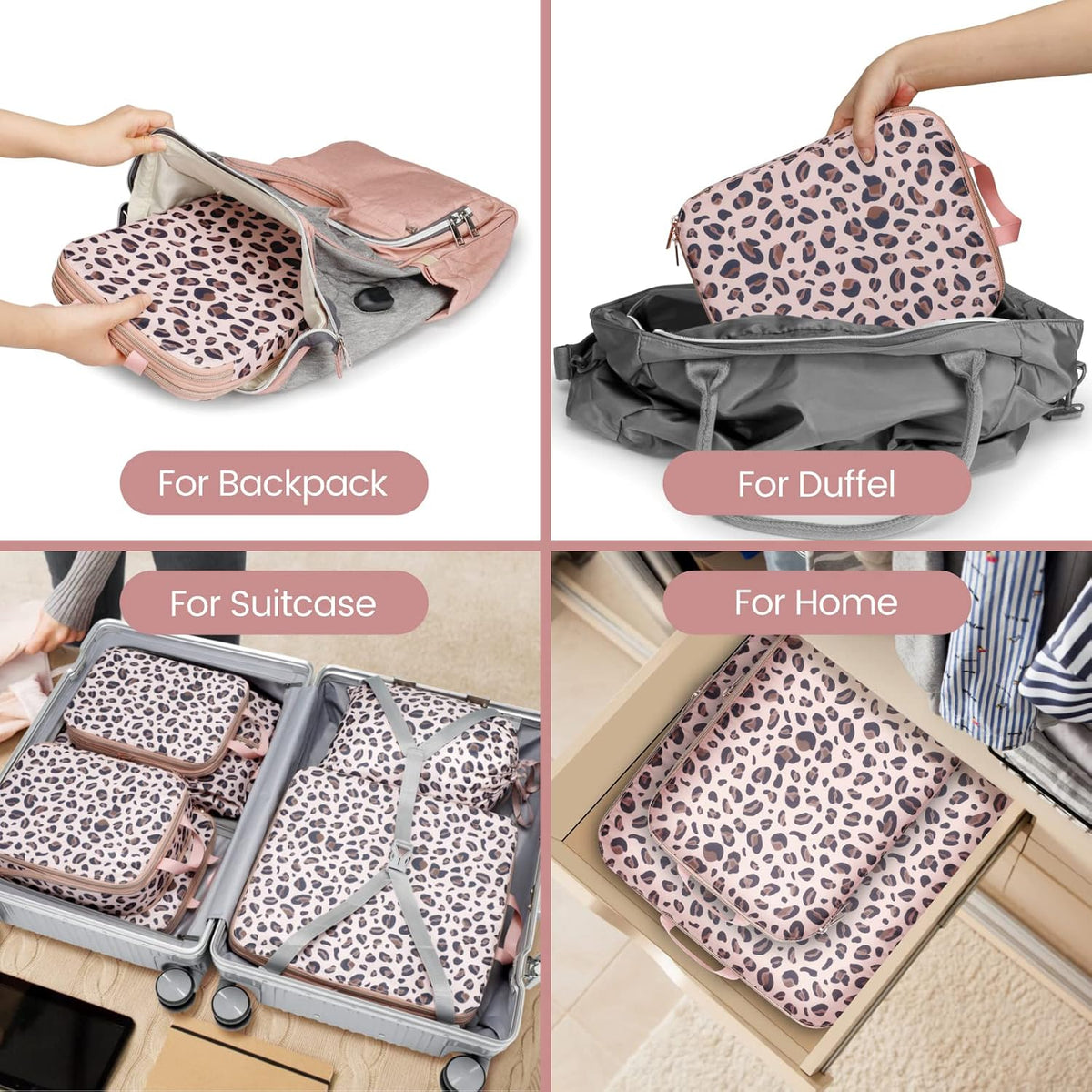 Compression Packing Cubes for Travel Women - Lightweight Luggage Organizers Bag Packing Cubes for Carry on Suitcases