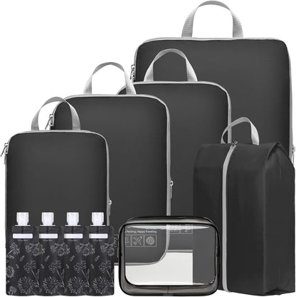 Compression Packing Cubes for Travel Women - Lightweight Luggage Organizers Bag Packing Cubes for Carry on Suitcases