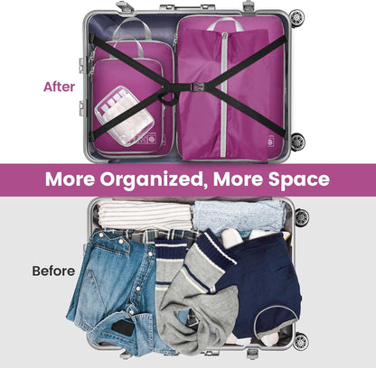 Compression Packing Cubes for Travel Women - Lightweight Luggage Organizers Bag Packing Cubes for Carry on Suitcases