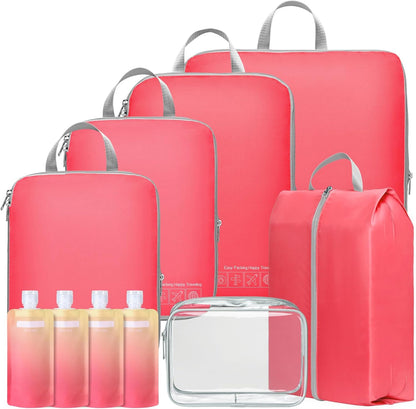 Compression Packing Cubes for Travel Women - Lightweight Luggage Organizers Bag Packing Cubes for Carry on Suitcases