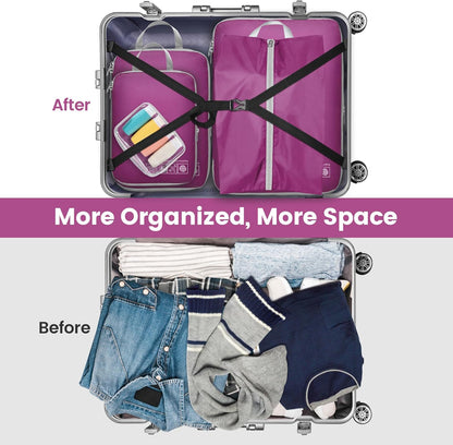 Compression Packing Cubes for Travel Women - Lightweight Luggage Organizers Bag Packing Cubes for Carry on Suitcases