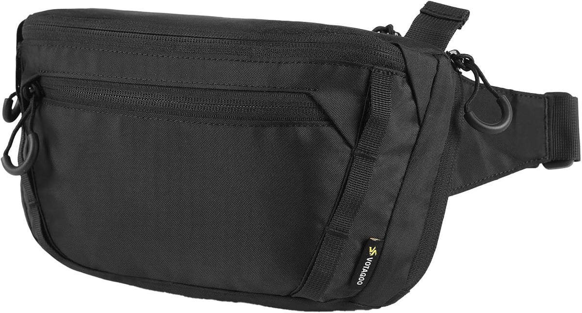GEAR Tactical CCW Fanny Bag, Concealed Carry Fanny Pack w/Adjustable Waist Belt Tactical Waist Bag Handgun Pouch with Universal Pistol Holster, Everyday Hip Pack for Men Travel Outdoor(Brown)