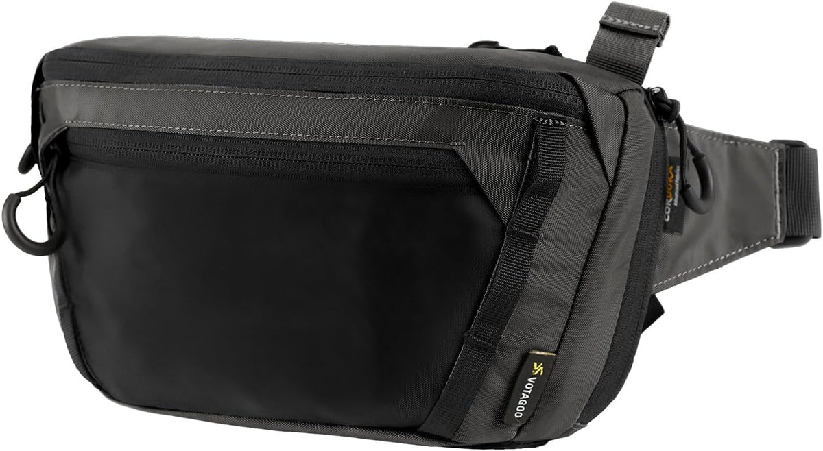 GEAR Tactical CCW Fanny Bag, Concealed Carry Fanny Pack w/Adjustable Waist Belt Tactical Waist Bag Handgun Pouch with Universal Pistol Holster, Everyday Hip Pack for Men Travel Outdoor(Brown)