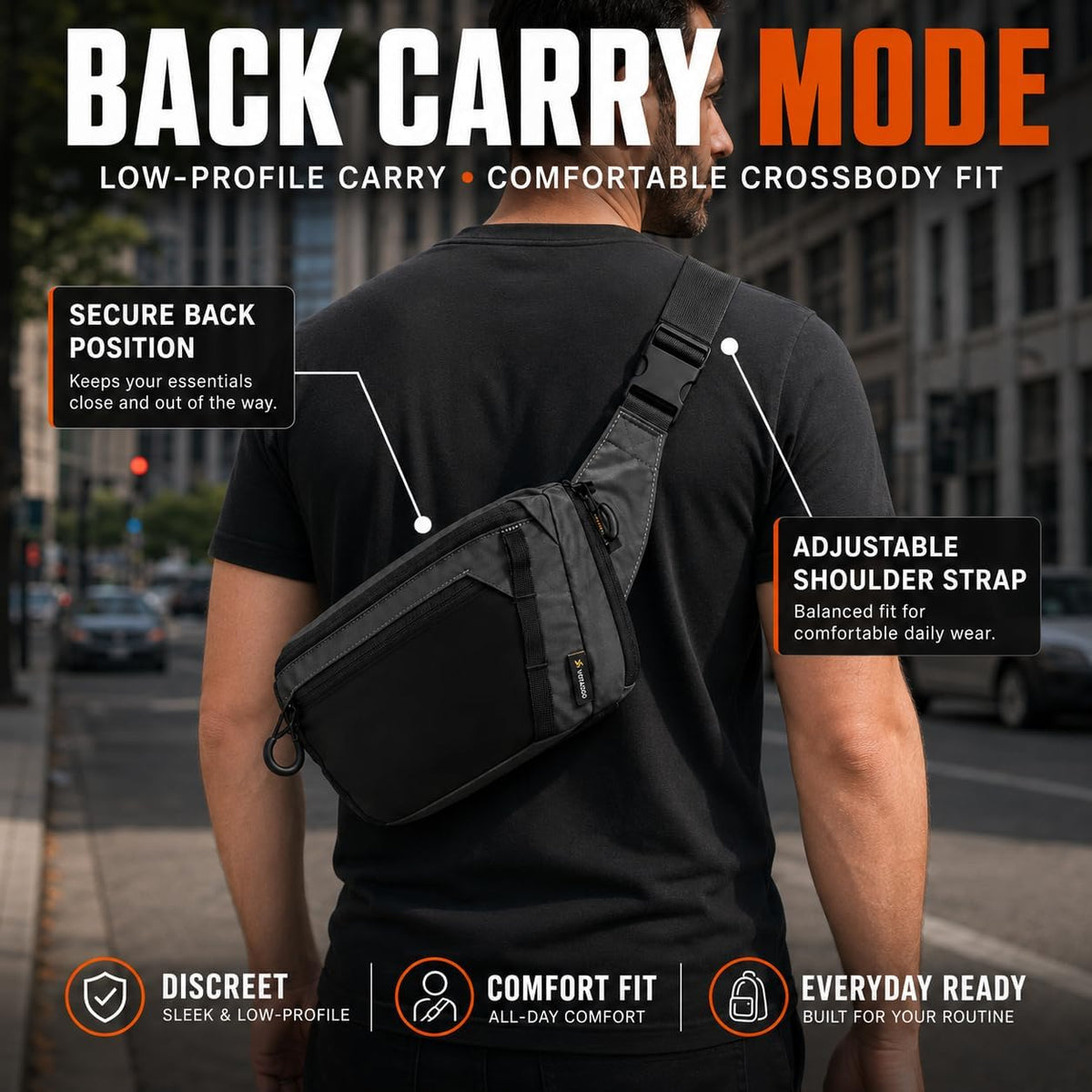 GEAR Tactical CCW Fanny Bag, Concealed Carry Fanny Pack w/Adjustable Waist Belt Tactical Waist Bag Handgun Pouch with Universal Pistol Holster, Everyday Hip Pack for Men Travel Outdoor(Brown)