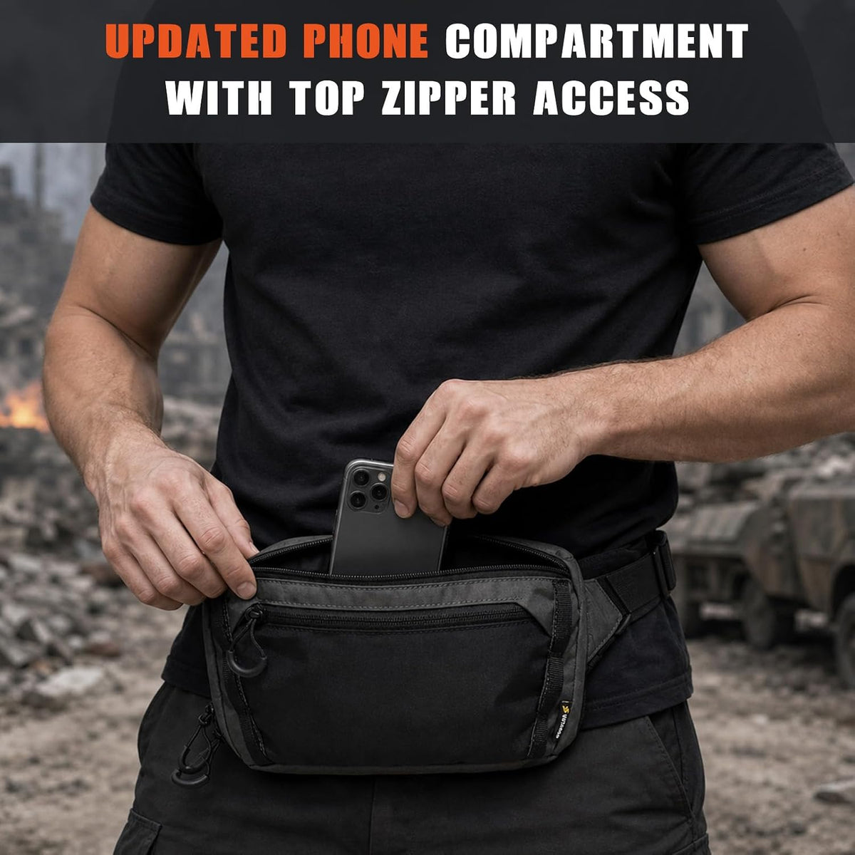 GEAR Tactical CCW Fanny Bag, Concealed Carry Fanny Pack w/Adjustable Waist Belt Tactical Waist Bag Handgun Pouch with Universal Pistol Holster, Everyday Hip Pack for Men Travel Outdoor(Brown)