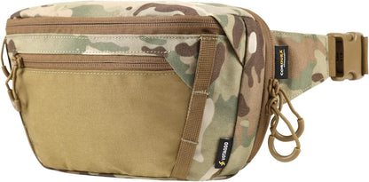 GEAR Tactical CCW Fanny Bag, Concealed Carry Fanny Pack w/Adjustable Waist Belt Tactical Waist Bag Handgun Pouch with Universal Pistol Holster, Everyday Hip Pack for Men Travel Outdoor(Brown)