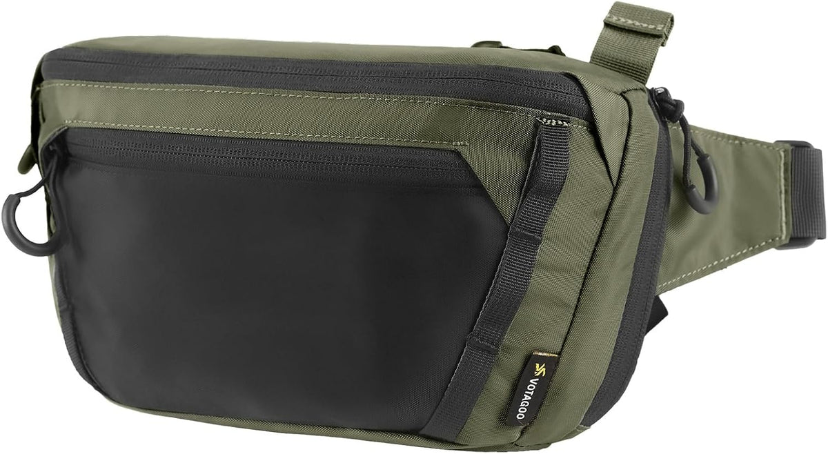 GEAR Tactical CCW Fanny Bag, Concealed Carry Fanny Pack w/Adjustable Waist Belt Tactical Waist Bag Handgun Pouch with Universal Pistol Holster, Everyday Hip Pack for Men Travel Outdoor(Brown)
