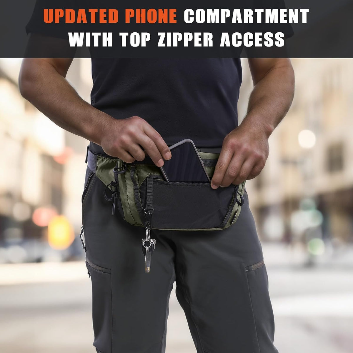 GEAR Tactical CCW Fanny Bag, Concealed Carry Fanny Pack w/Adjustable Waist Belt Tactical Waist Bag Handgun Pouch with Universal Pistol Holster, Everyday Hip Pack for Men Travel Outdoor(Brown)