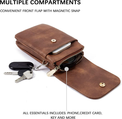Vegan Leather Crossbody Bags for Women Designer Cell Phone Bag Wallet Purses Adjustable Strap