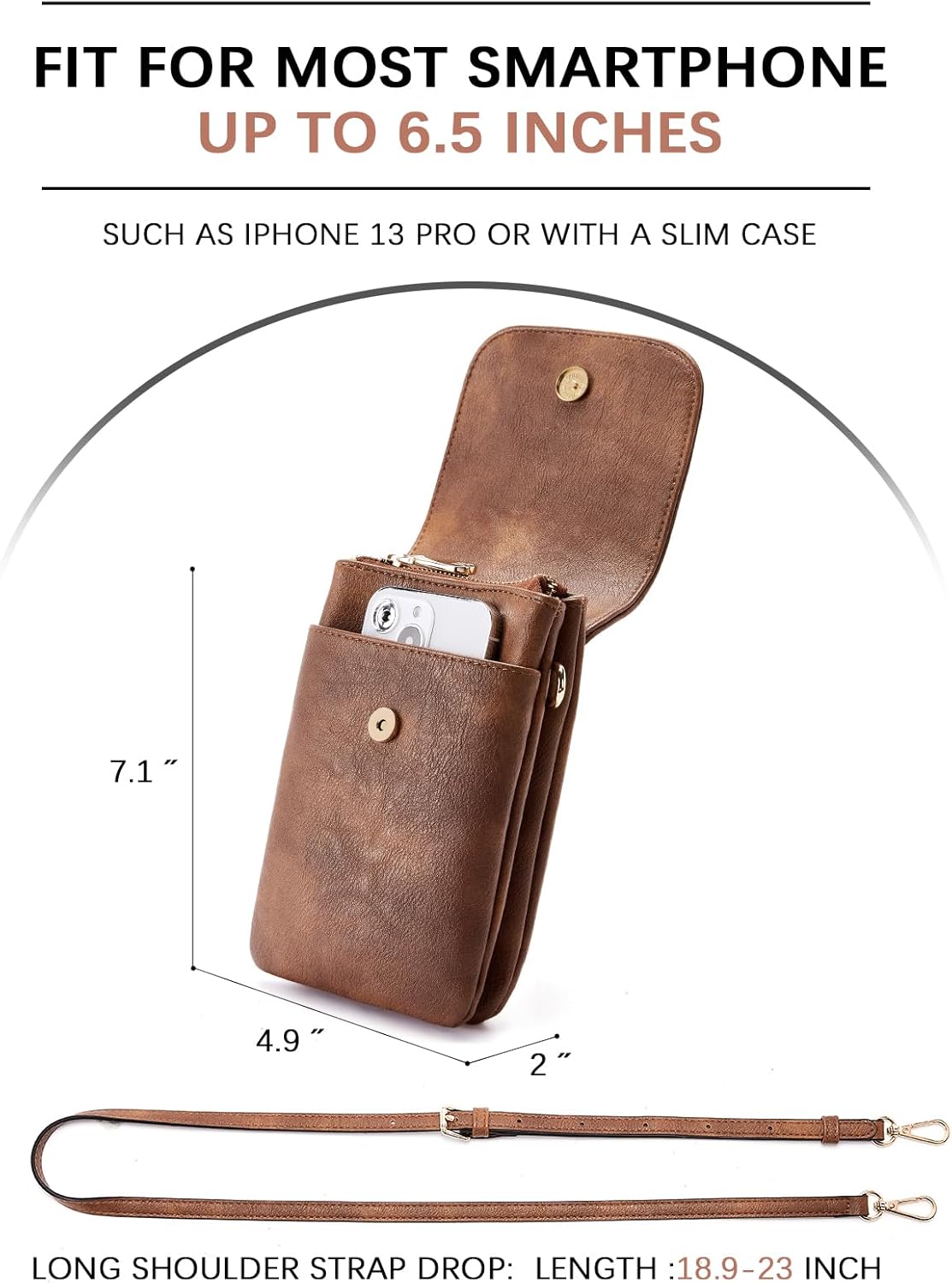 Vegan Leather Crossbody Bags for Women Designer Cell Phone Bag Wallet Purses Adjustable Strap