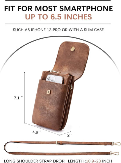 Vegan Leather Crossbody Bags for Women Designer Cell Phone Bag Wallet Purses Adjustable Strap