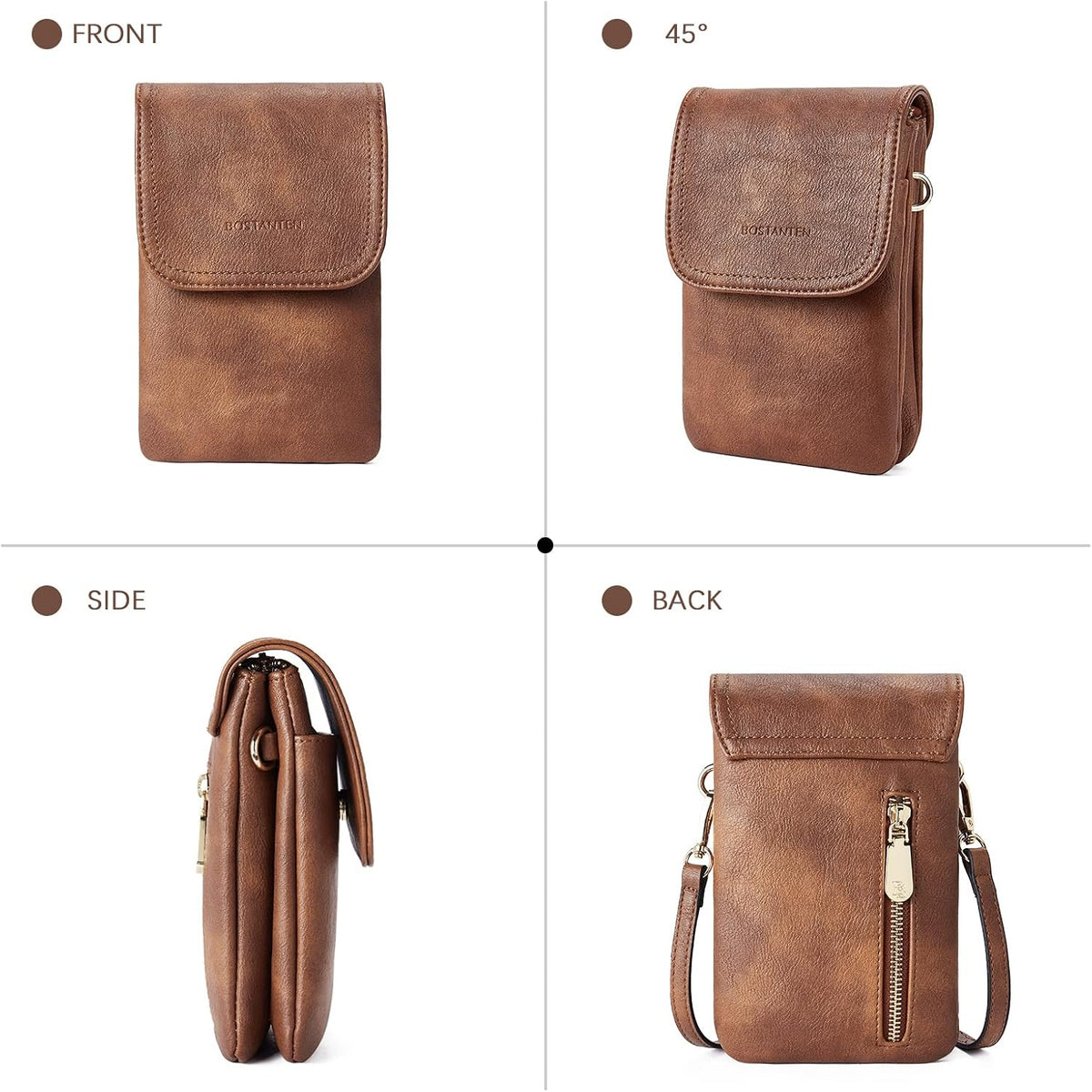 Vegan Leather Crossbody Bags for Women Designer Cell Phone Bag Wallet Purses Adjustable Strap