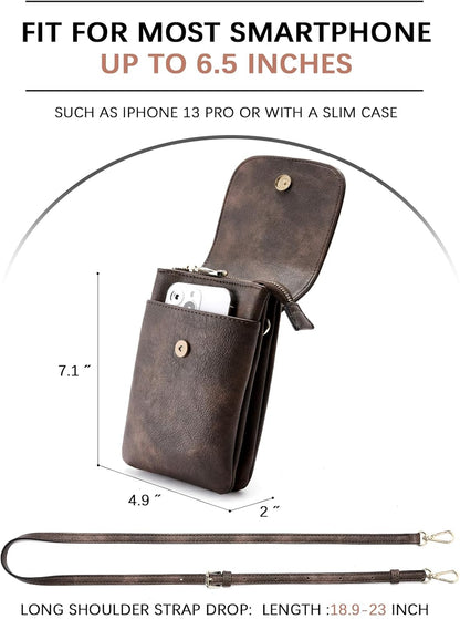 Vegan Leather Crossbody Bags for Women Designer Cell Phone Bag Wallet Purses Adjustable Strap