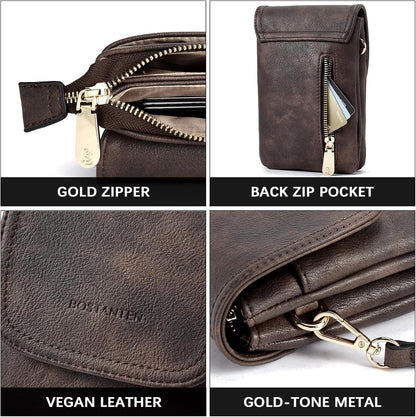 Vegan Leather Crossbody Bags for Women Designer Cell Phone Bag Wallet Purses Adjustable Strap