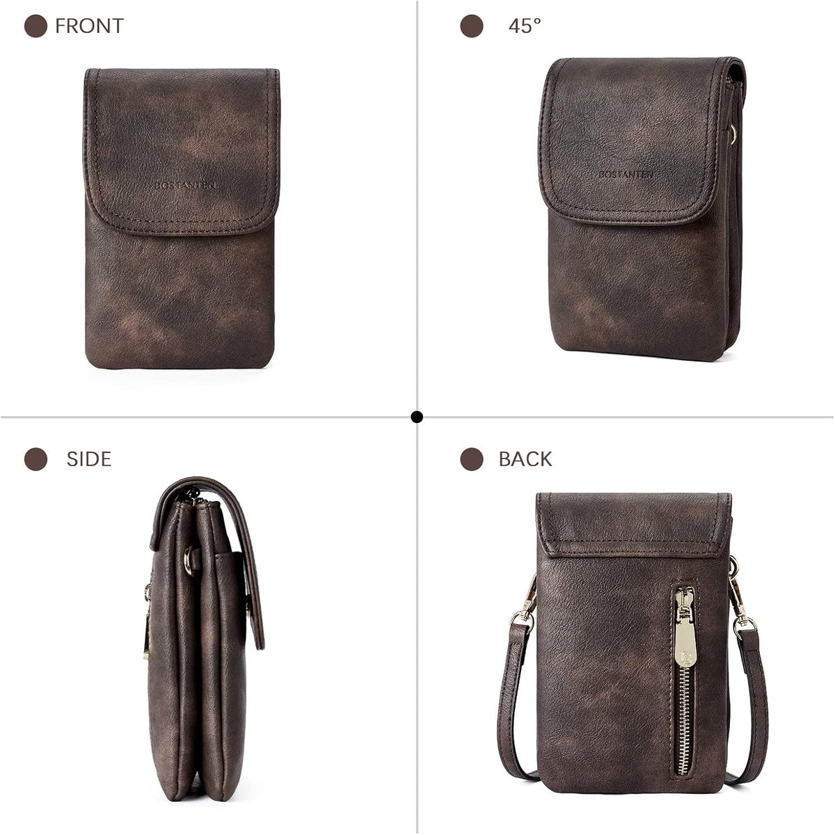 Vegan Leather Crossbody Bags for Women Designer Cell Phone Bag Wallet Purses Adjustable Strap