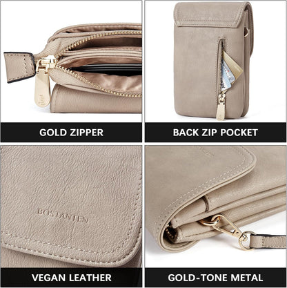 Vegan Leather Crossbody Bags for Women Designer Cell Phone Bag Wallet Purses Adjustable Strap