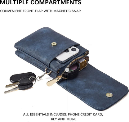Vegan Leather Crossbody Bags for Women Designer Cell Phone Bag Wallet Purses Adjustable Strap