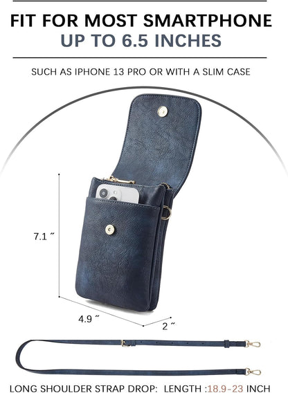 Vegan Leather Crossbody Bags for Women Designer Cell Phone Bag Wallet Purses Adjustable Strap