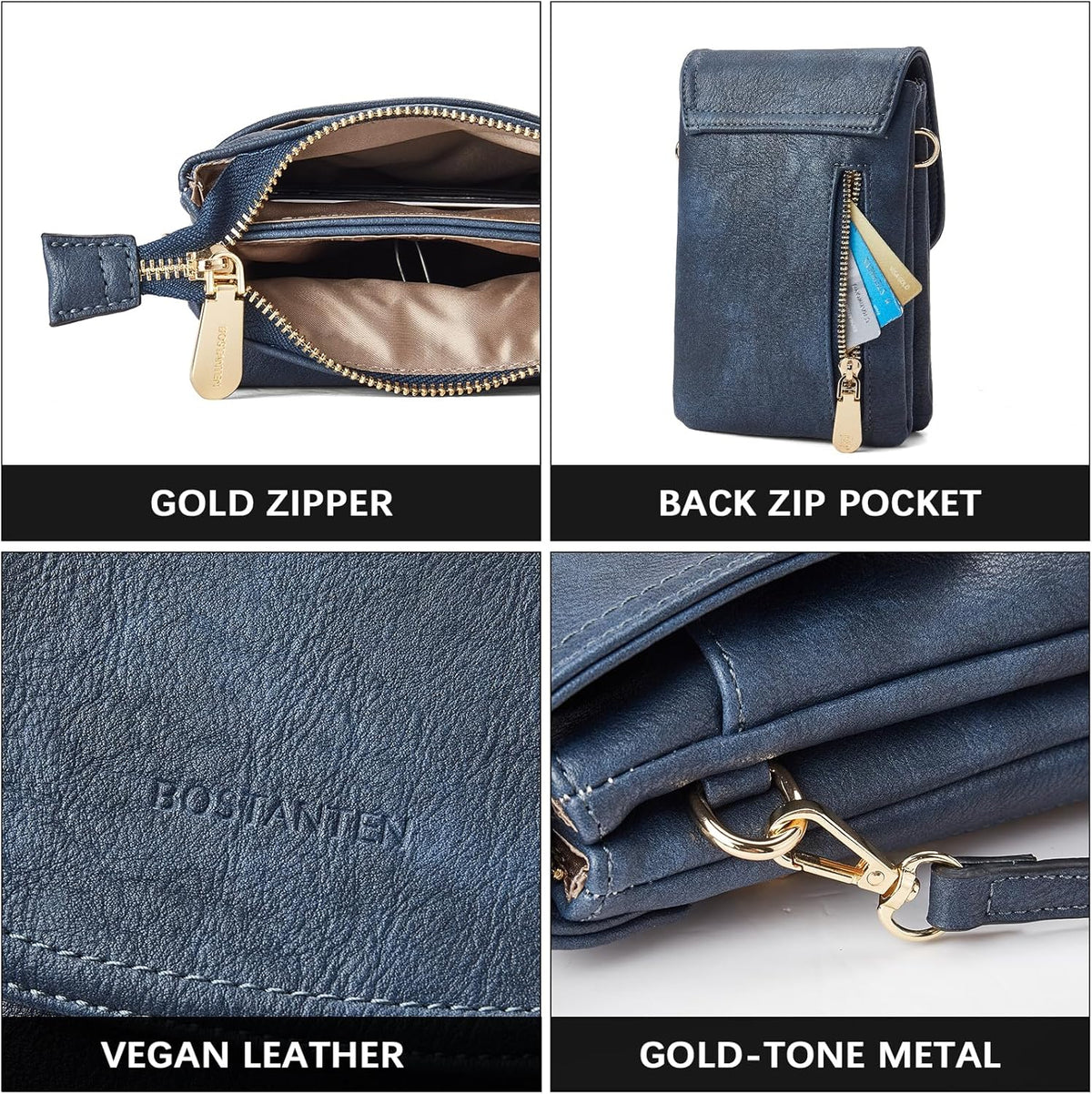Vegan Leather Crossbody Bags for Women Designer Cell Phone Bag Wallet Purses Adjustable Strap
