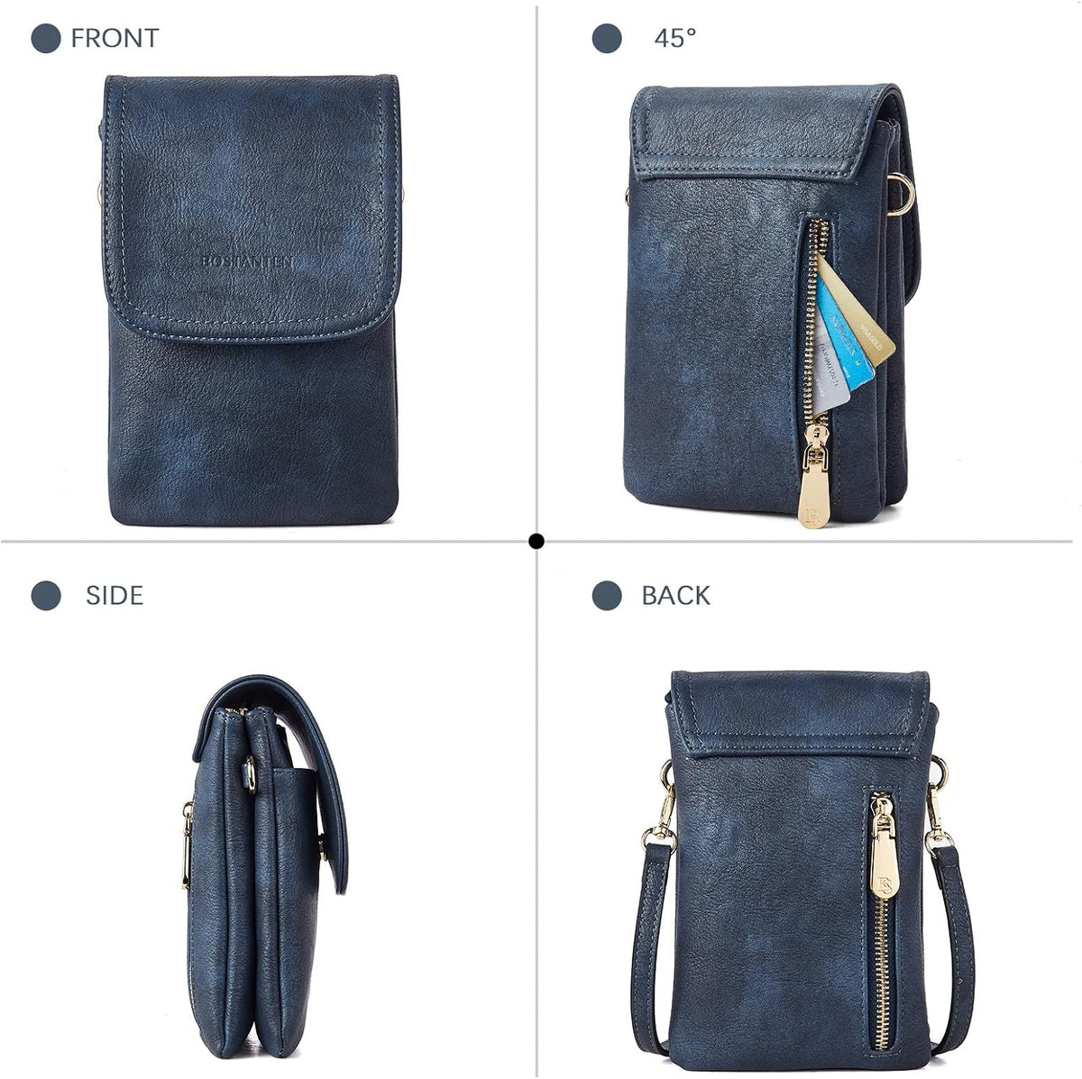 Vegan Leather Crossbody Bags for Women Designer Cell Phone Bag Wallet Purses Adjustable Strap