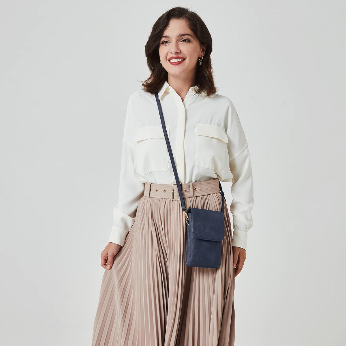 Vegan Leather Crossbody Bags for Women Designer Cell Phone Bag Wallet Purses Adjustable Strap
