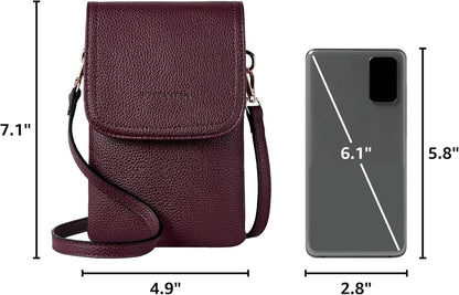 Vegan Leather Crossbody Bags for Women Designer Cell Phone Bag Wallet Purses Adjustable Strap