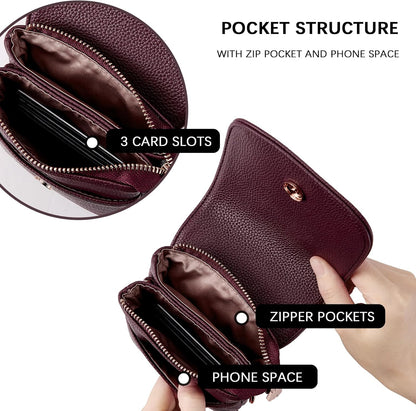 Vegan Leather Crossbody Bags for Women Designer Cell Phone Bag Wallet Purses Adjustable Strap