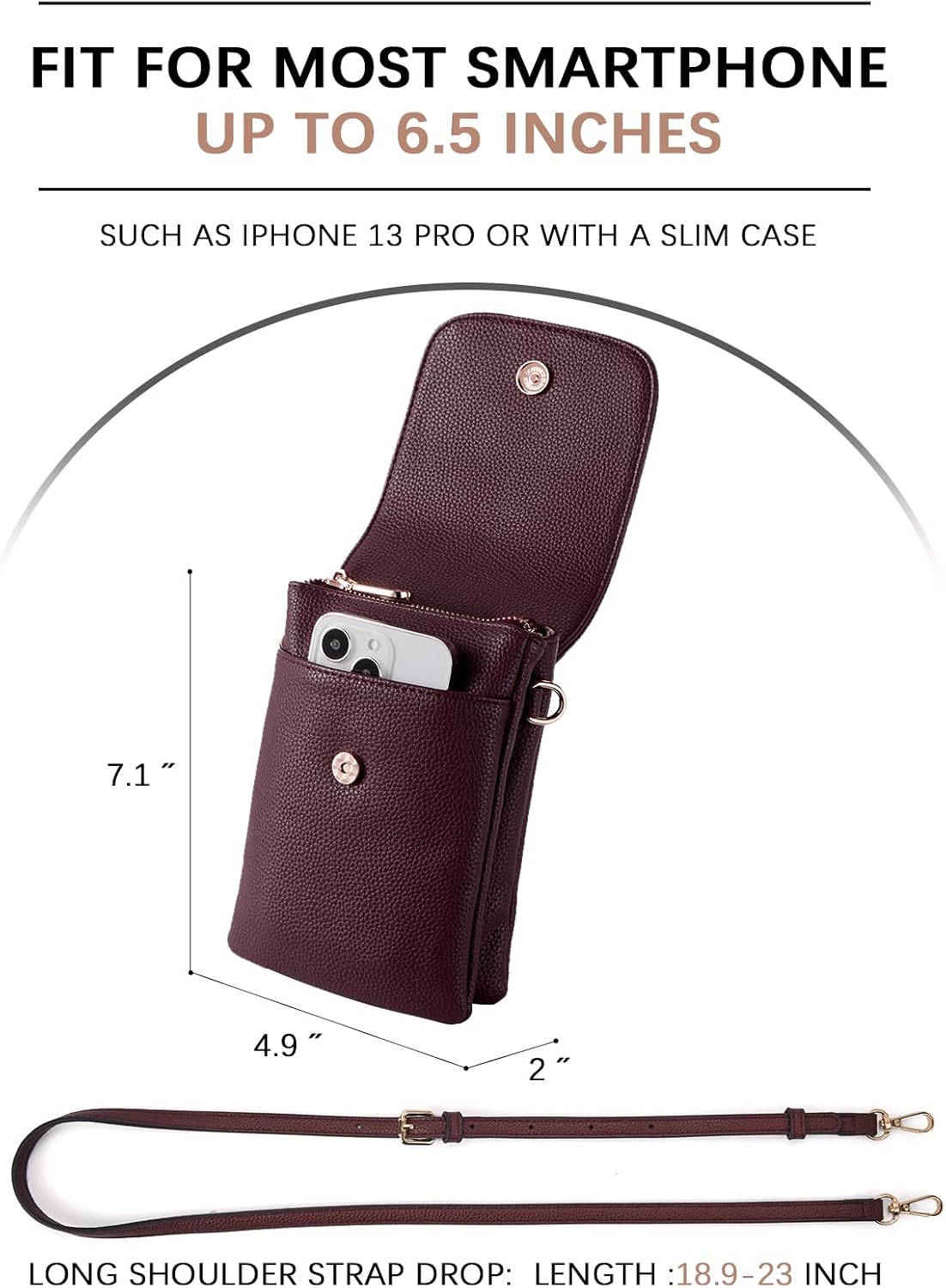Vegan Leather Crossbody Bags for Women Designer Cell Phone Bag Wallet Purses Adjustable Strap