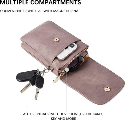Vegan Leather Crossbody Bags for Women Designer Cell Phone Bag Wallet Purses Adjustable Strap