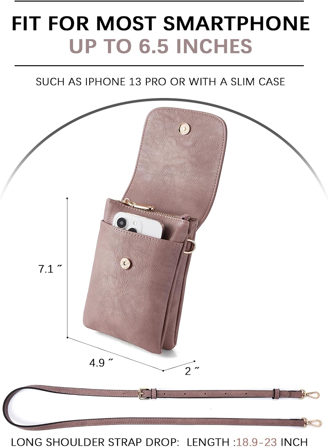 Vegan Leather Crossbody Bags for Women Designer Cell Phone Bag Wallet Purses Adjustable Strap