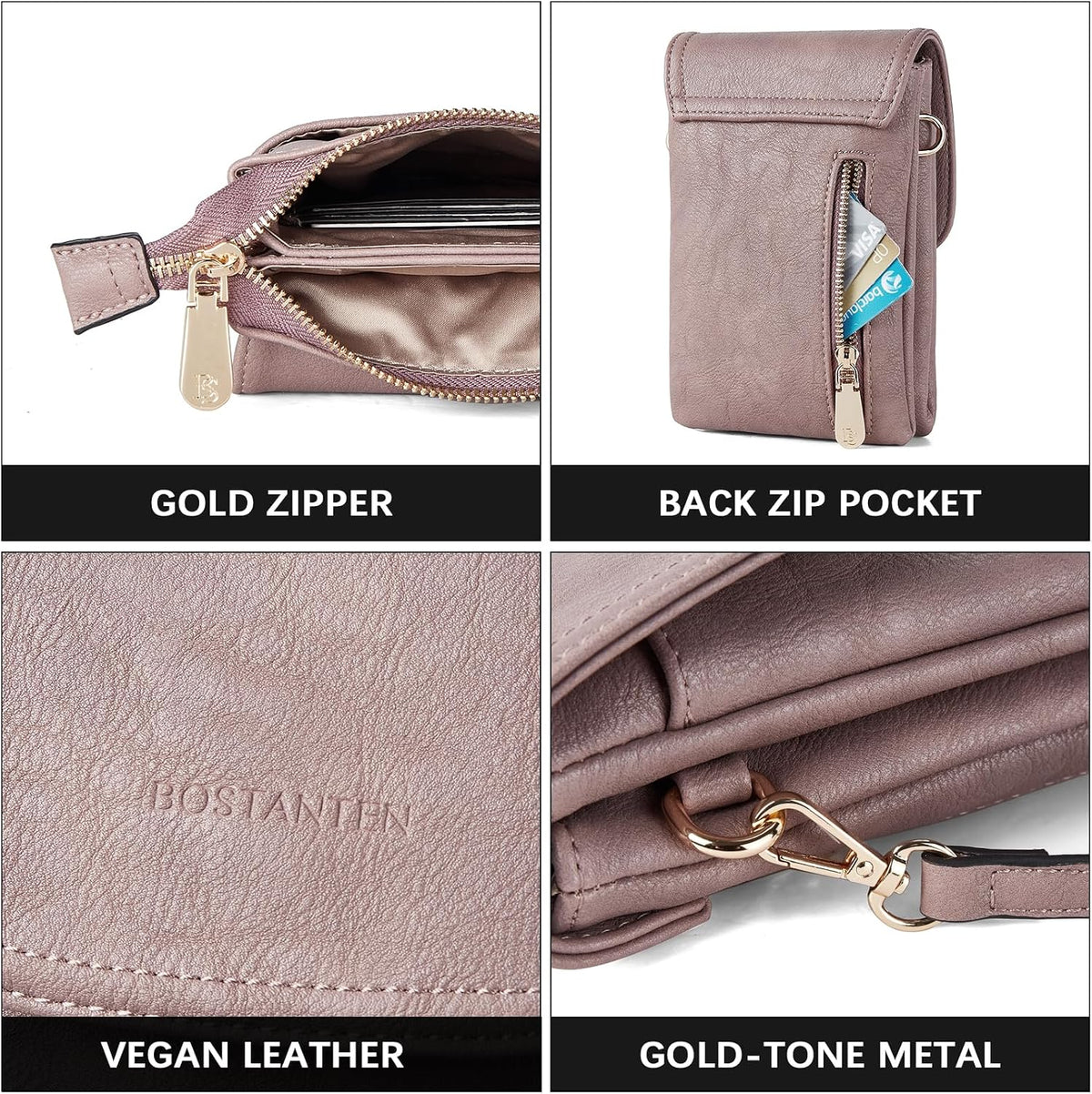 Vegan Leather Crossbody Bags for Women Designer Cell Phone Bag Wallet Purses Adjustable Strap