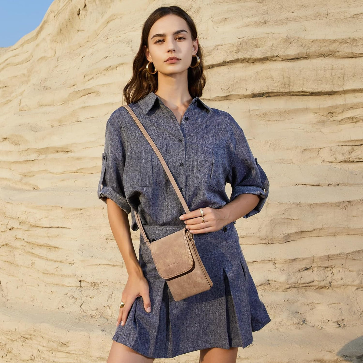 Vegan Leather Crossbody Bags for Women Designer Cell Phone Bag Wallet Purses Adjustable Strap