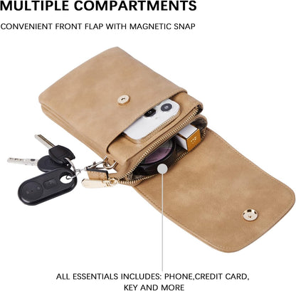 Vegan Leather Crossbody Bags for Women Designer Cell Phone Bag Wallet Purses Adjustable Strap
