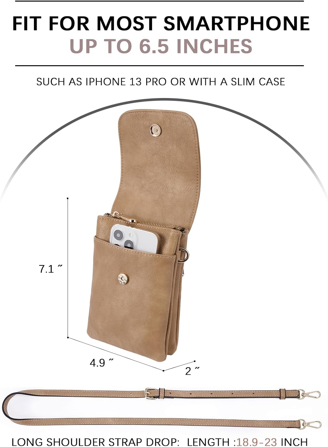 Vegan Leather Crossbody Bags for Women Designer Cell Phone Bag Wallet Purses Adjustable Strap
