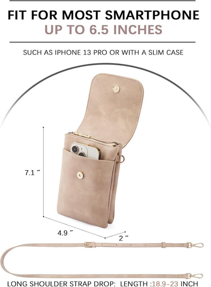 Vegan Leather Crossbody Bags for Women Designer Cell Phone Bag Wallet Purses Adjustable Strap