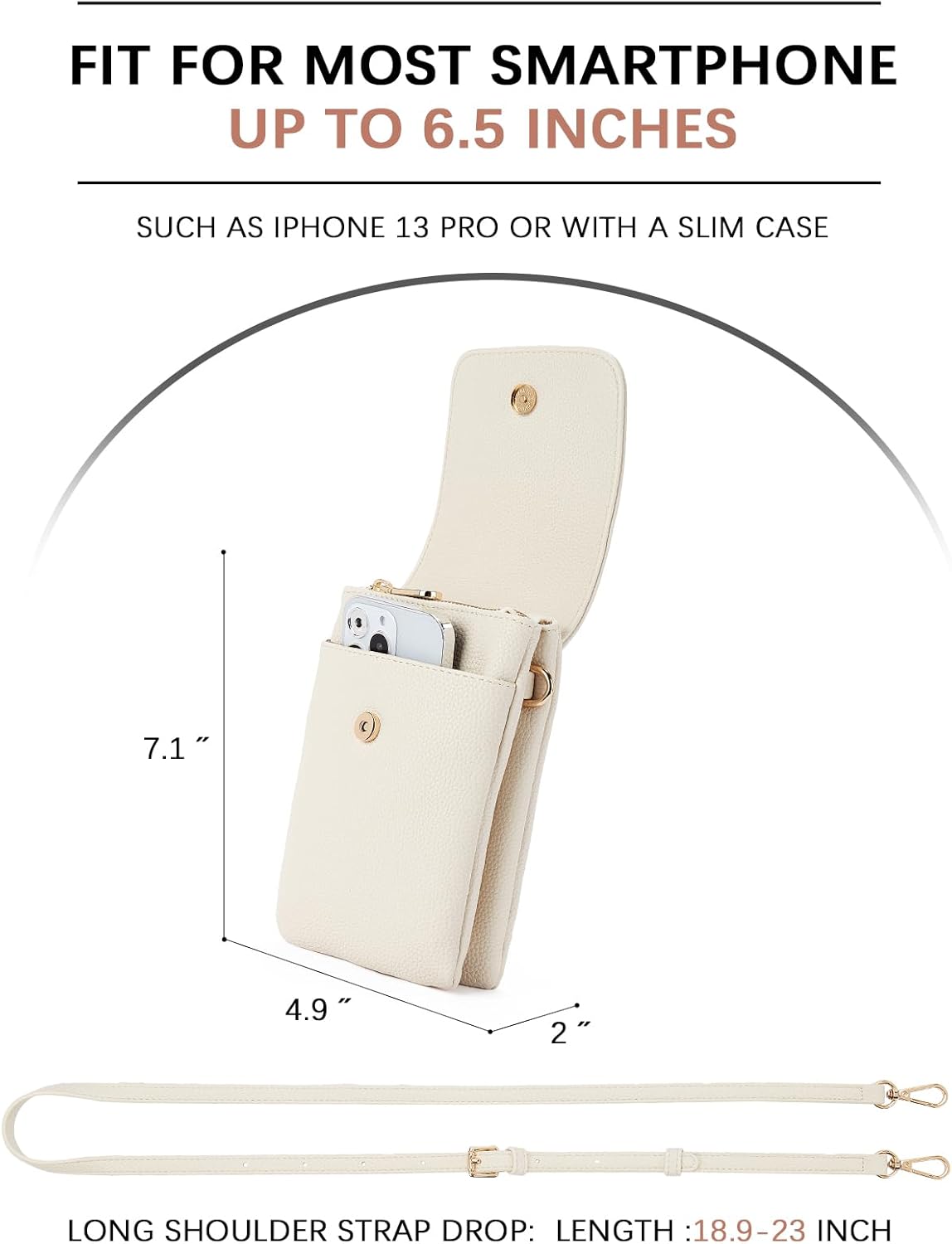 Vegan Leather Crossbody Bags for Women Designer Cell Phone Bag Wallet Purses Adjustable Strap
