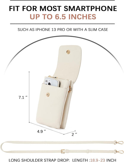 Vegan Leather Crossbody Bags for Women Designer Cell Phone Bag Wallet Purses Adjustable Strap