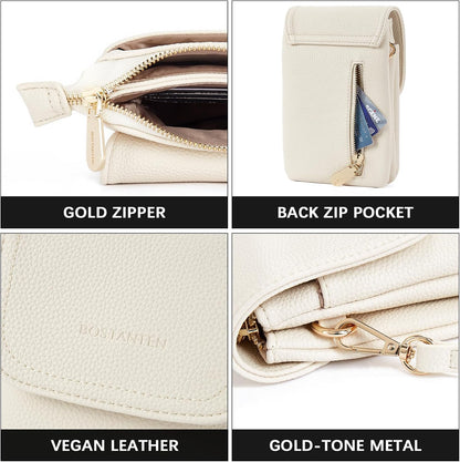 Vegan Leather Crossbody Bags for Women Designer Cell Phone Bag Wallet Purses Adjustable Strap