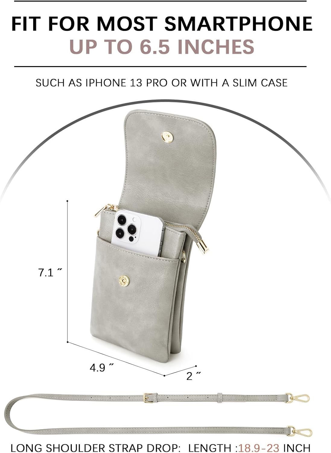 Vegan Leather Crossbody Bags for Women Designer Cell Phone Bag Wallet Purses Adjustable Strap