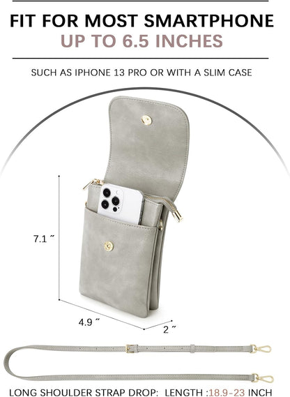 Vegan Leather Crossbody Bags for Women Designer Cell Phone Bag Wallet Purses Adjustable Strap