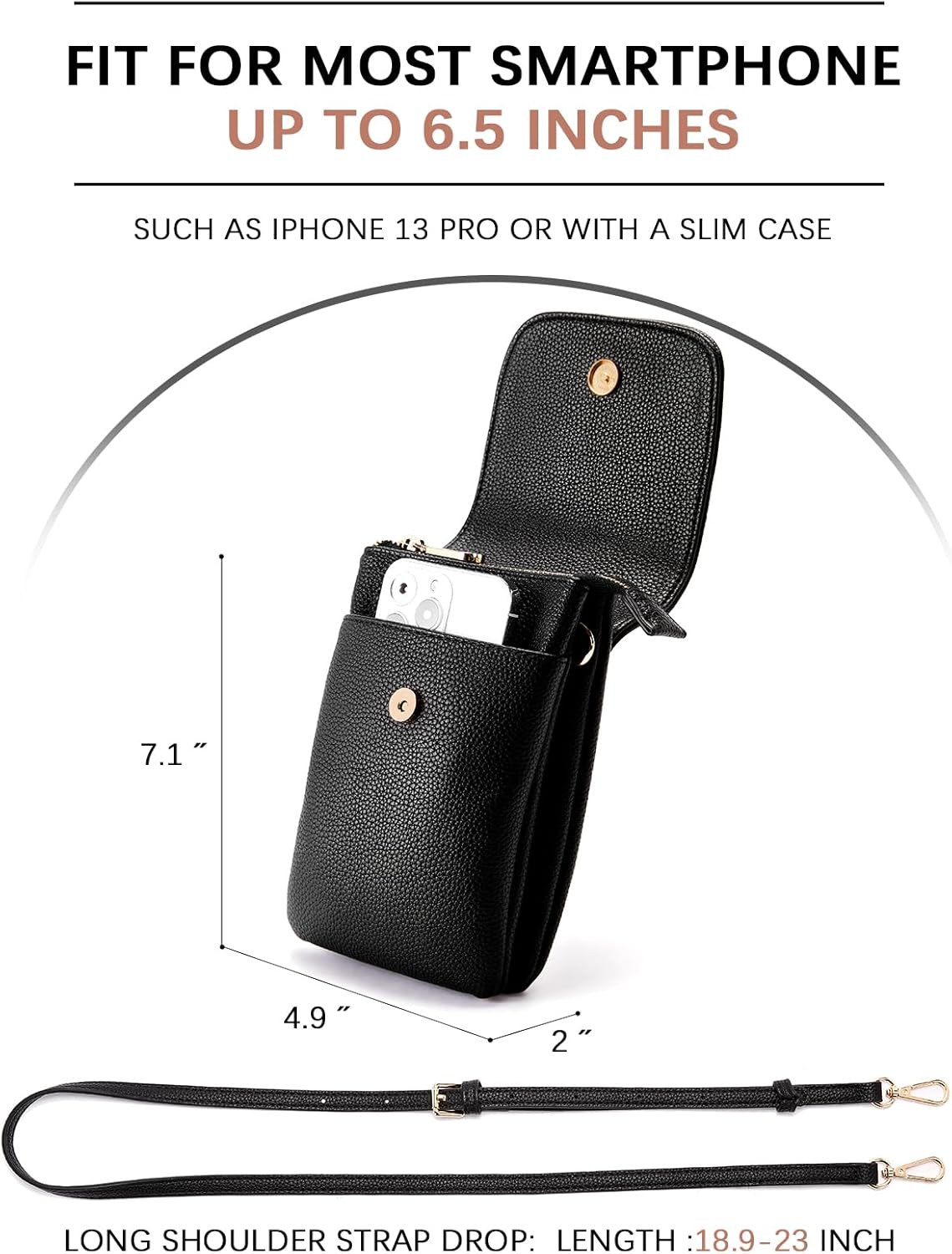 Vegan Leather Crossbody Bags for Women Designer Cell Phone Bag Wallet Purses Adjustable Strap